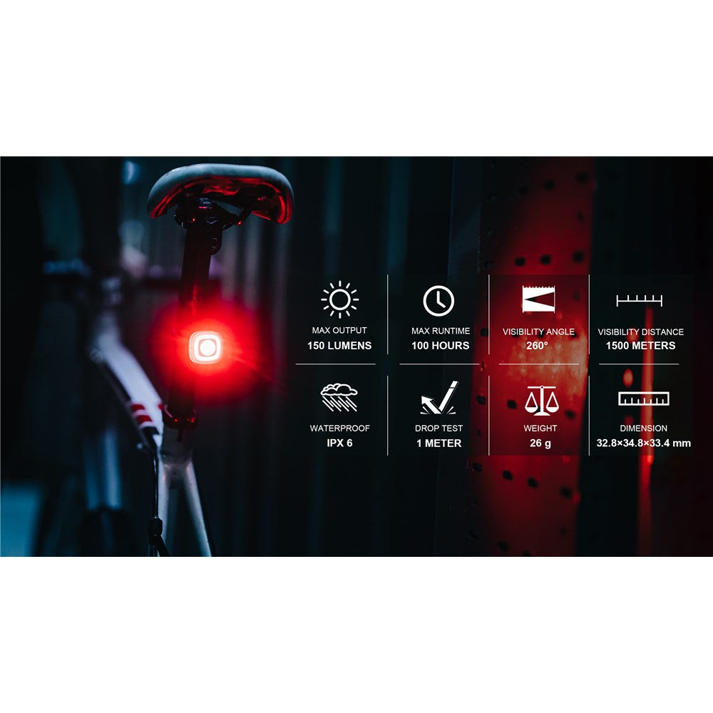 MAGICSHINE REAR LIGHT - SEEMEE 150 - BRAKE &amp; AMBIENT LIGHT SENSOR - USB C CHARGE