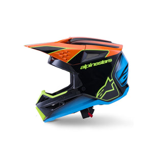 ALIPINESTARS SM3 FRAY HELMET ECE06 BLACK ORANGE FLURO YELLOW GLOSSY