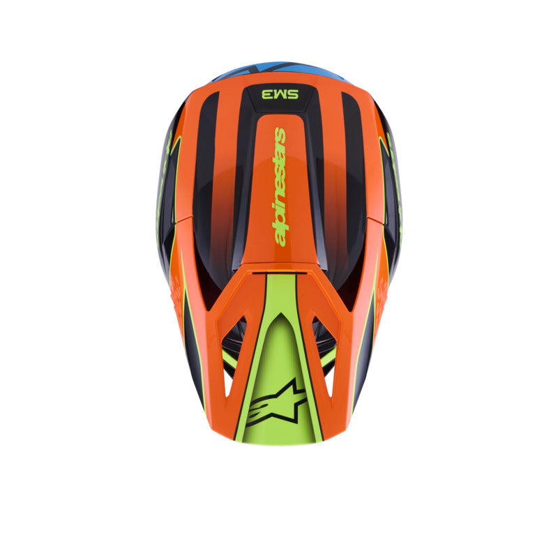 ALIPINESTARS SM3 FRAY HELMET ECE06 BLACK ORANGE FLURO YELLOW GLOSSY