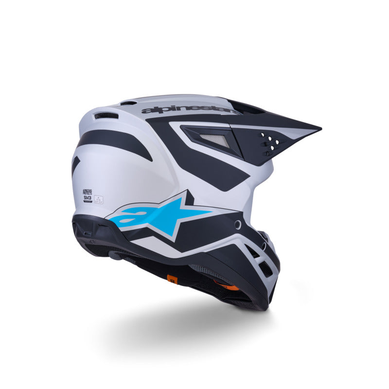 ALIPINESTARS SM3 HEAT HELMET ECE06 SILVER BLUE BLACK MATT
