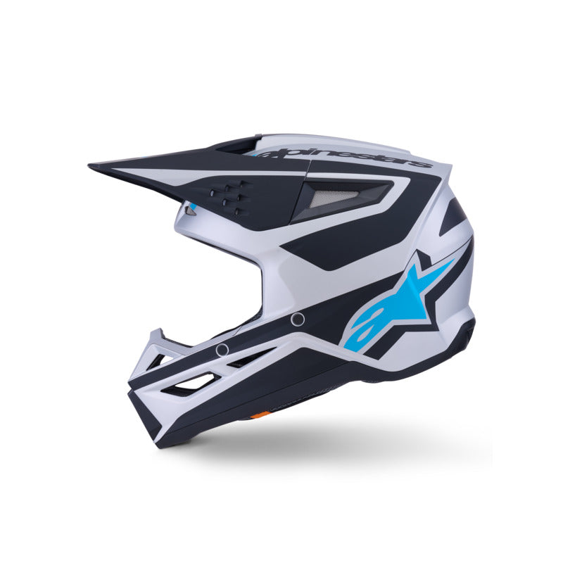 ALIPINESTARS SM3 HEAT HELMET ECE06 SILVER BLUE BLACK MATT