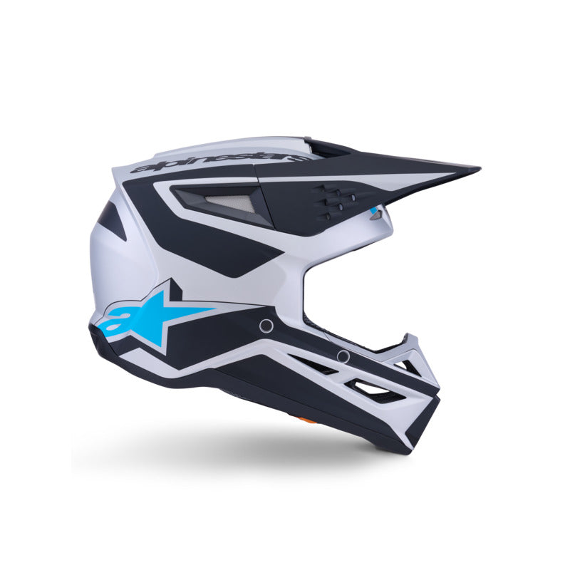 ALIPINESTARS SM3 HEAT HELMET ECE06 SILVER BLUE BLACK MATT