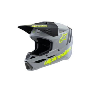 ALIPINESTARS SM3 YOUTH RADIUM HELMET ECE06 GREY BLACK FLURO-YELLOW MATT