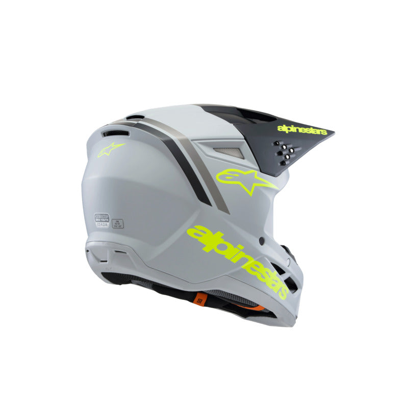 ALIPINESTARS SM3 YOUTH RADIUM HELMET ECE06 GREY BLACK FLURO-YELLOW MATT