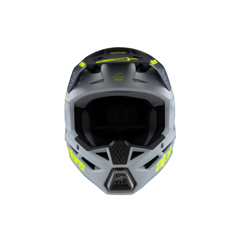 ALIPINESTARS SM3 YOUTH RADIUM HELMET ECE06 GREY BLACK FLURO-YELLOW MATT