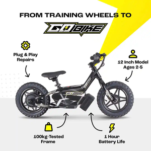 GoBike 12 Inch Ebike for Kids With Traning wheels – Perfect First Ride for Ages 2–5
