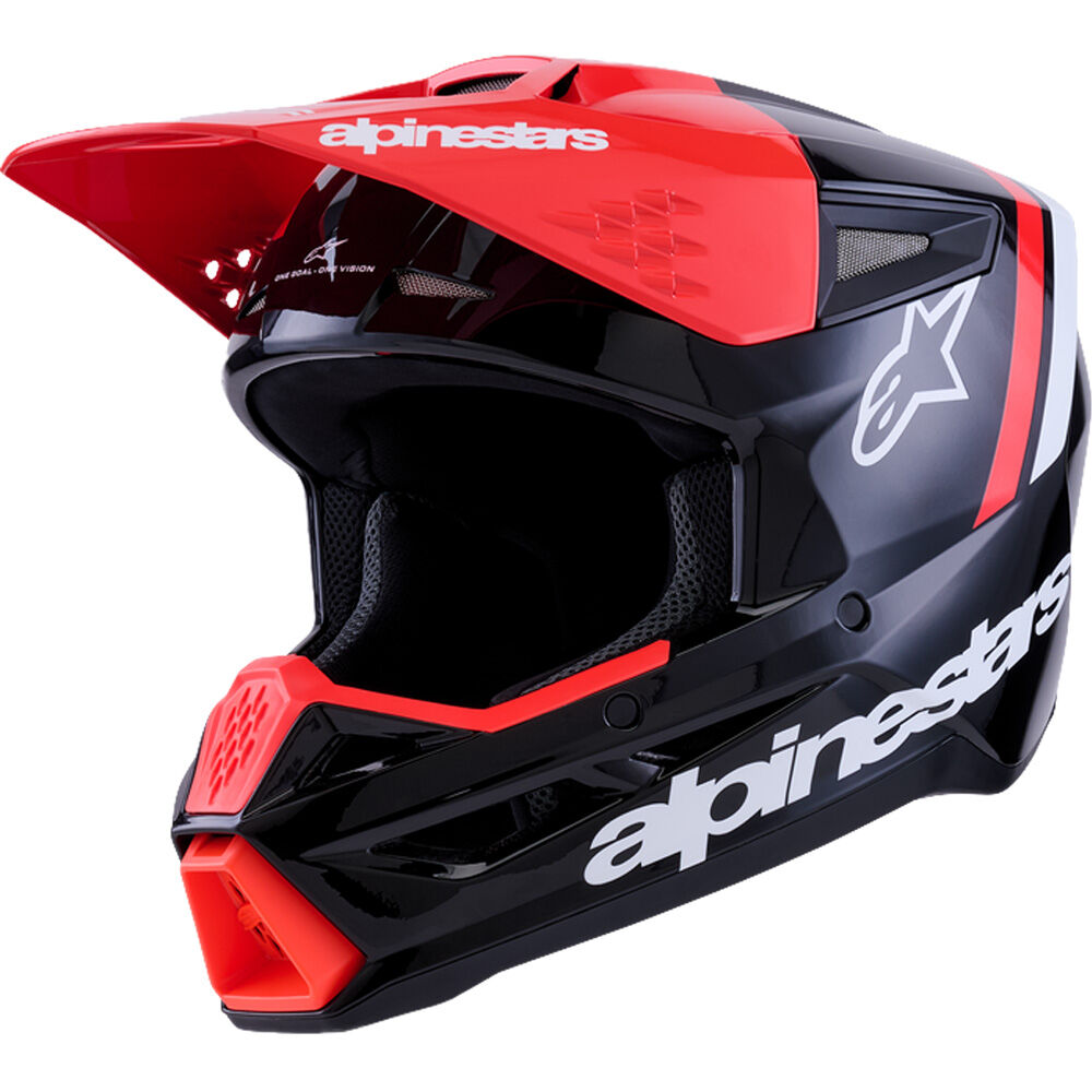 ALIPINESTARS SM3 RADIUM HELMET ECE06 BLACK FLURO-RED WHITE GLOSSY