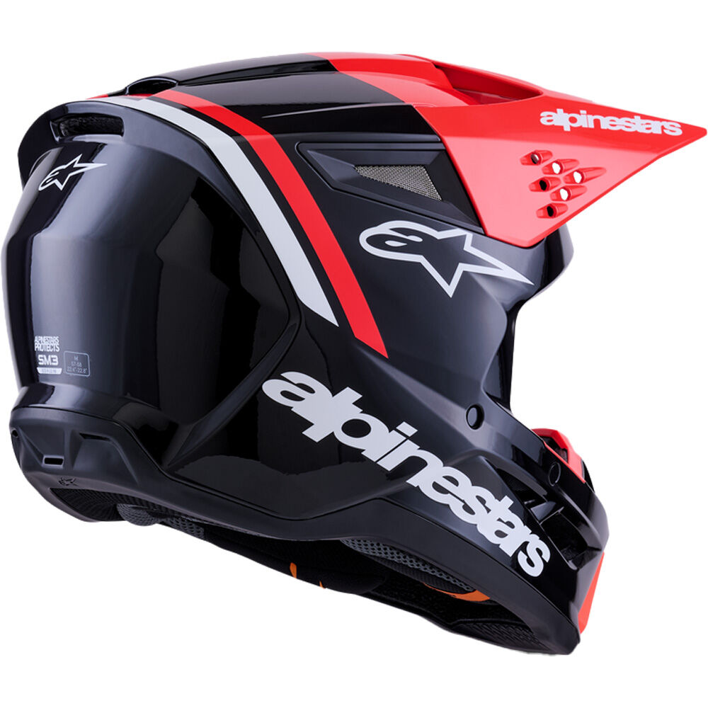 ALIPINESTARS SM3 RADIUM HELMET ECE06 BLACK FLURO-RED WHITE GLOSSY