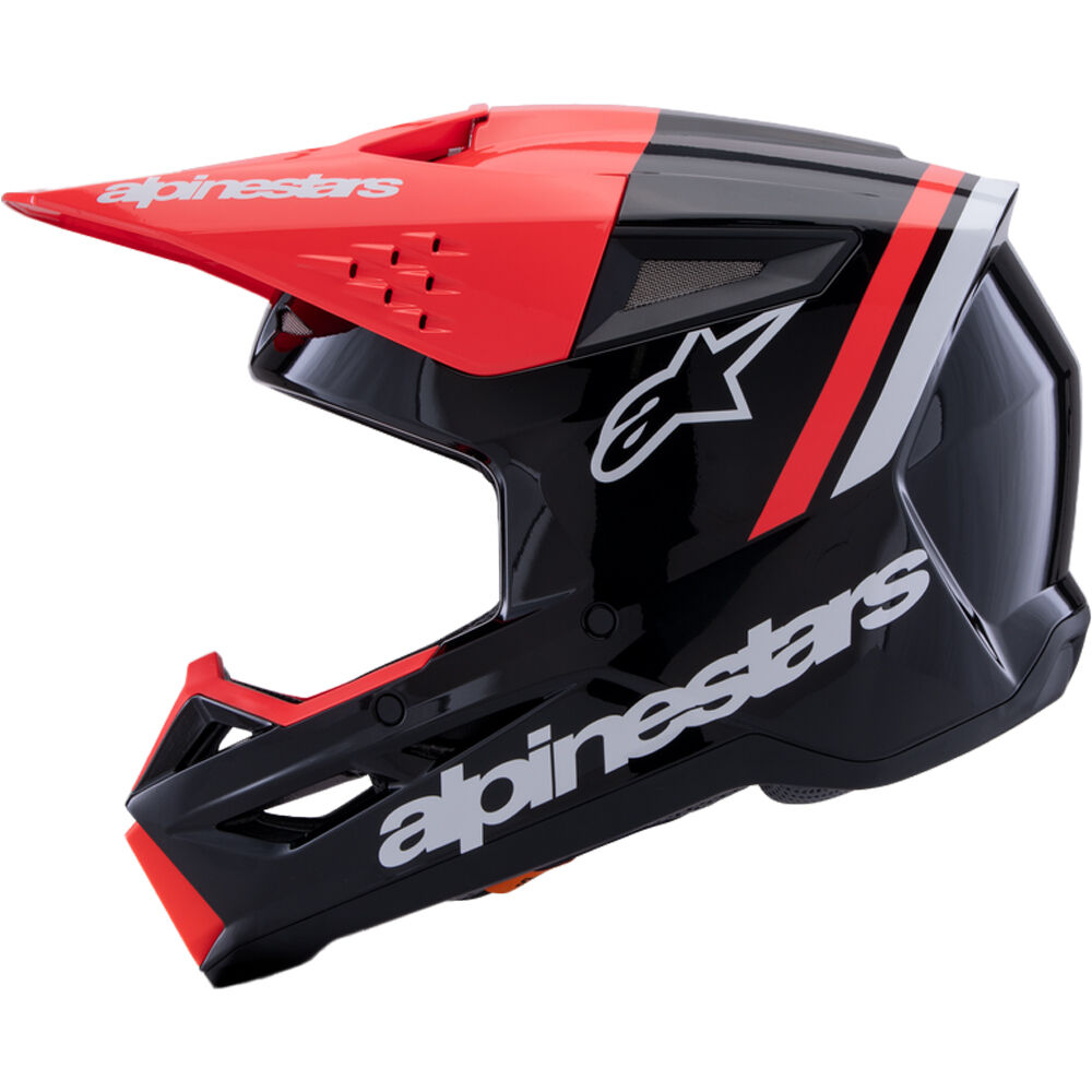 ALIPINESTARS SM3 RADIUM HELMET ECE06 BLACK FLURO-RED WHITE GLOSSY