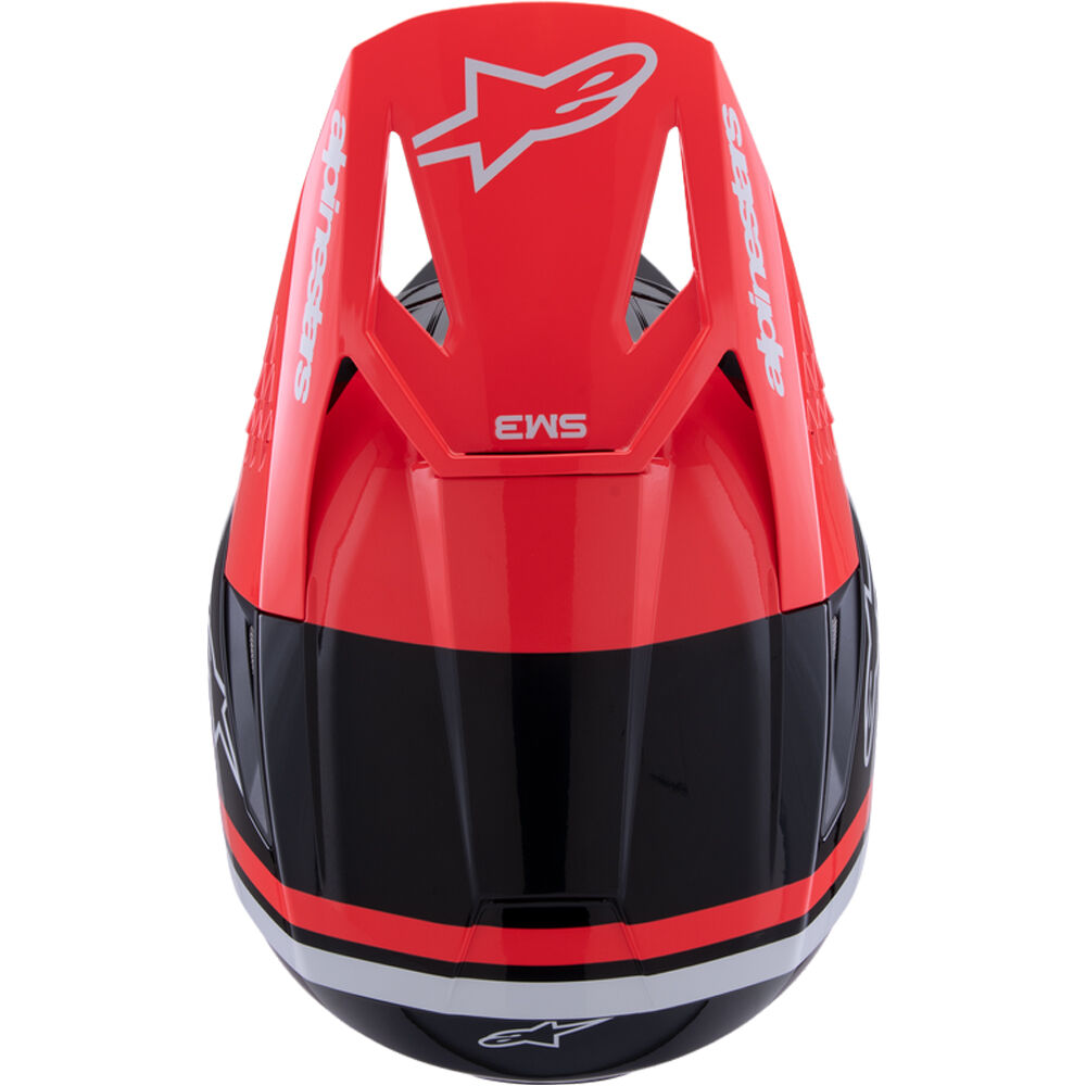 ALIPINESTARS SM3 RADIUM HELMET ECE06 BLACK FLURO-RED WHITE GLOSSY