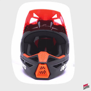 ALIPINESTARS SM3 RADIUM HELMET ECE06 BLACK FLURO-RED WHITE GLOSSY